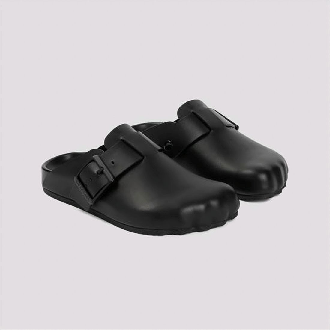 Balenciaga Black Calf Leather Mule With Statement Buckle