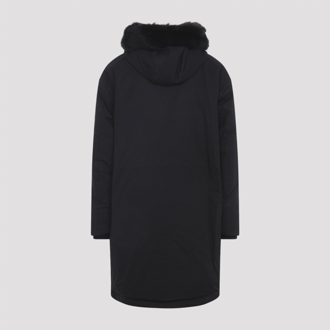 Moose Knuckles Feather Down Insulated Black Parka With Plush Fur-Lined Hood