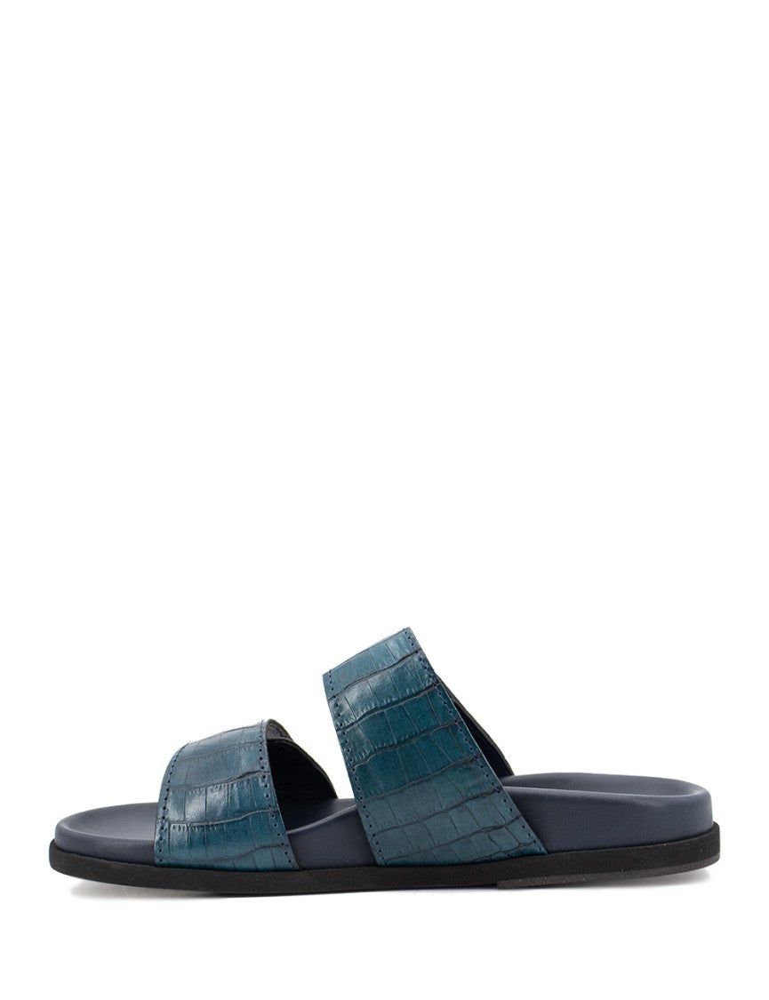 Thera's Blue Double Strap Heeled Sandals