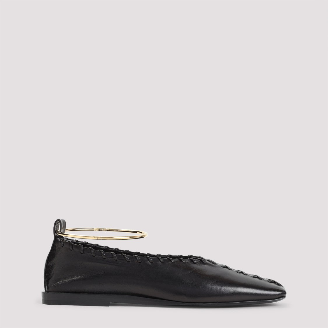 Jil Sander Pointed Toe Flats With Woven Detailing