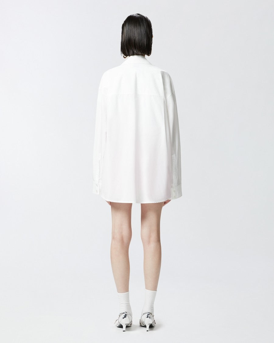 Pinko White Cotton Shirt With Classic Collar