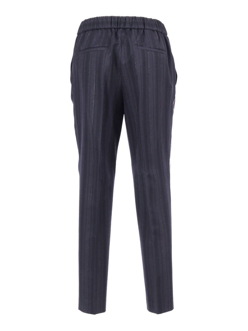 Peserico Tailored Trousers With Metallic Stripe