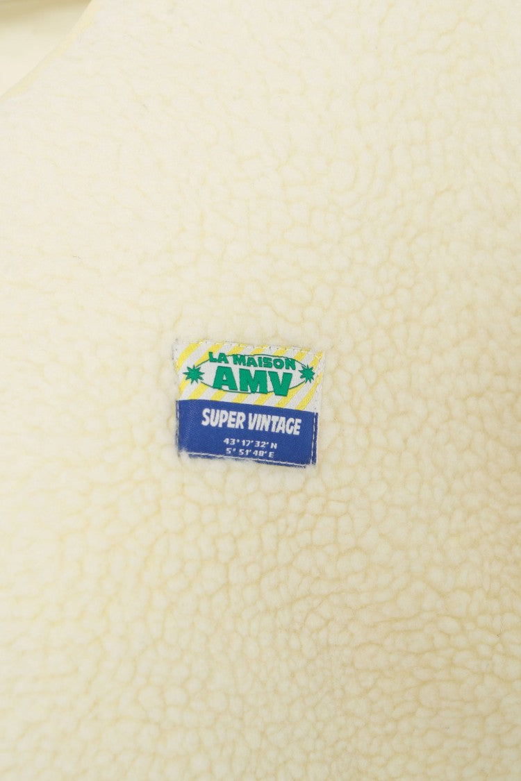 American Vintage Oversized Faux Fur Gilet With Round Neckline And Button Closure