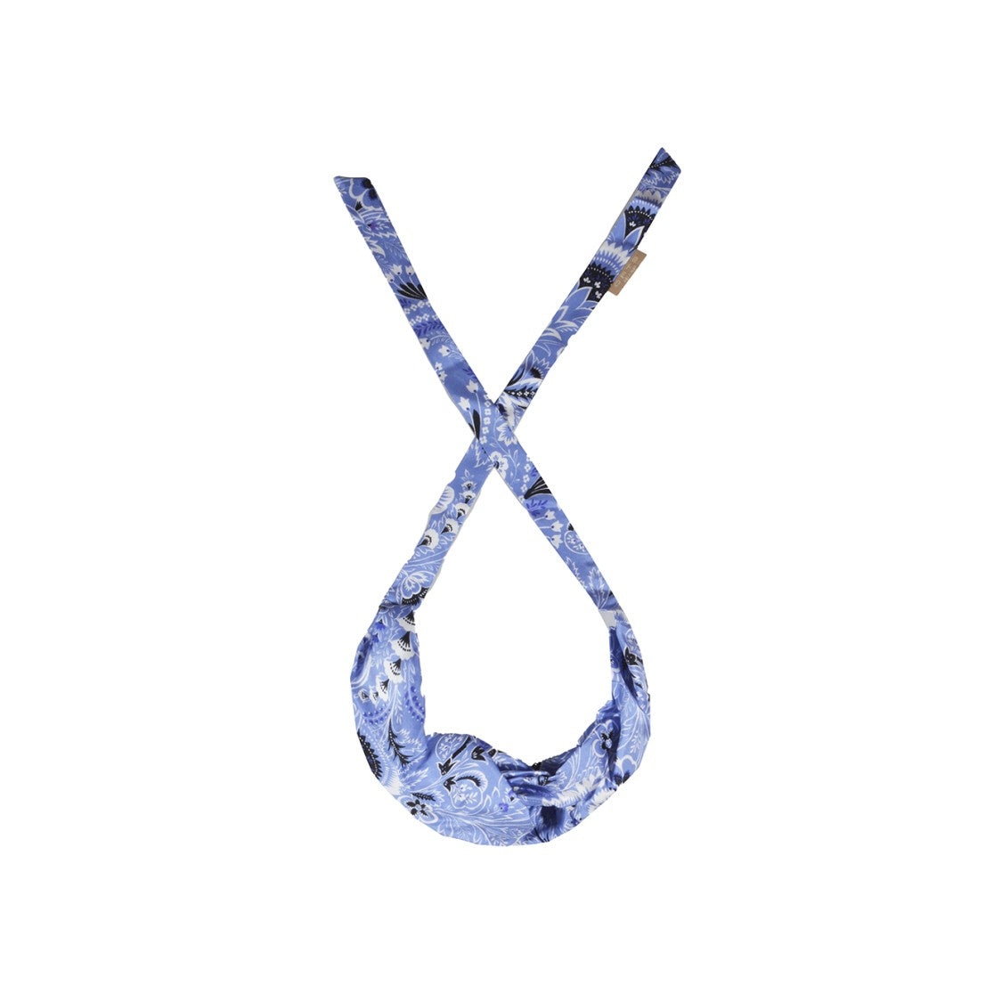 Etro Light Blue Silk Headband With Paisley Print