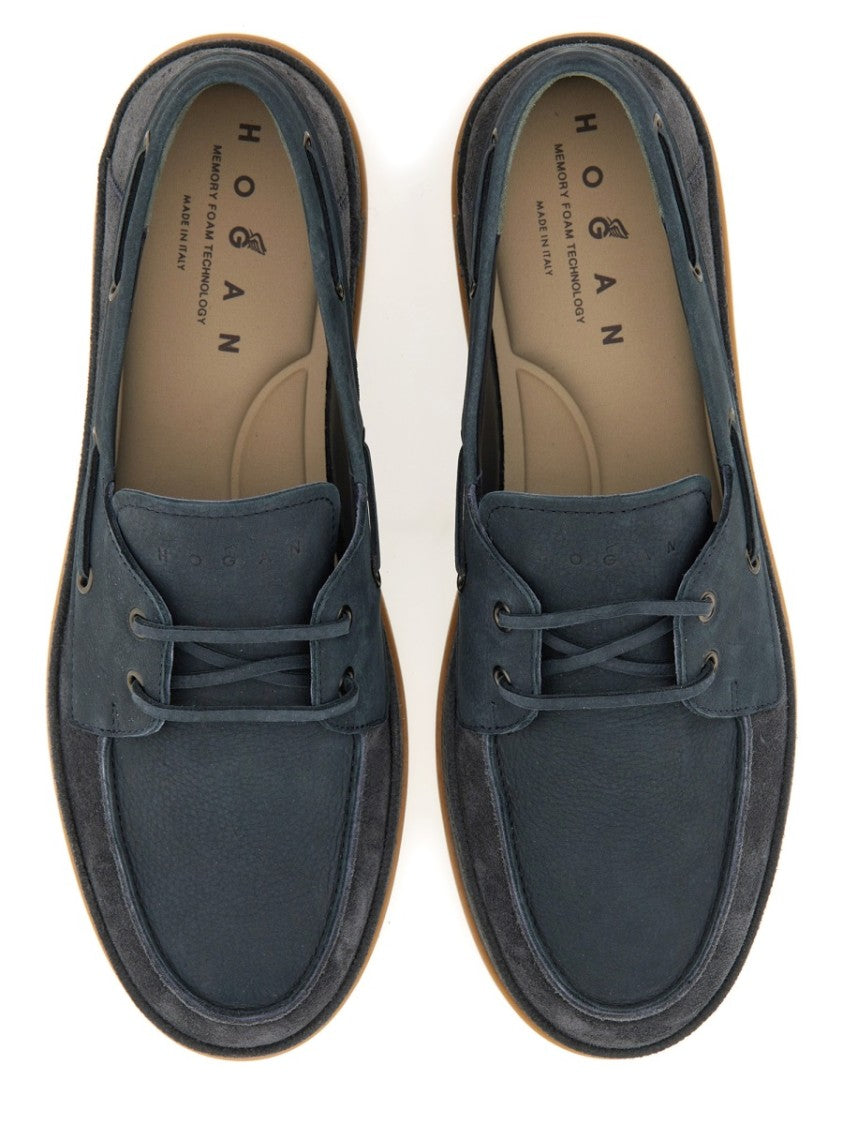 Hogan Leather Boat Moccasin