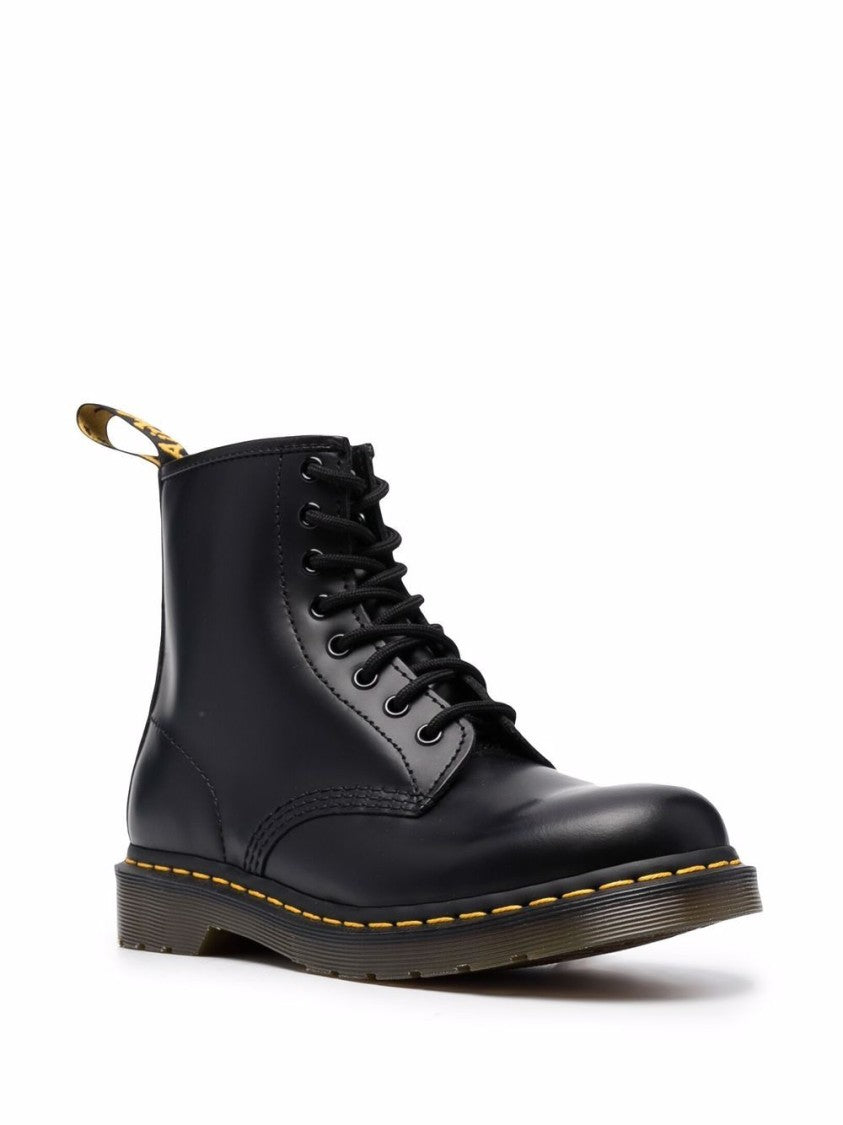 Dr. Martens Lace-Up Black Ankle Boots With Rounded Toe