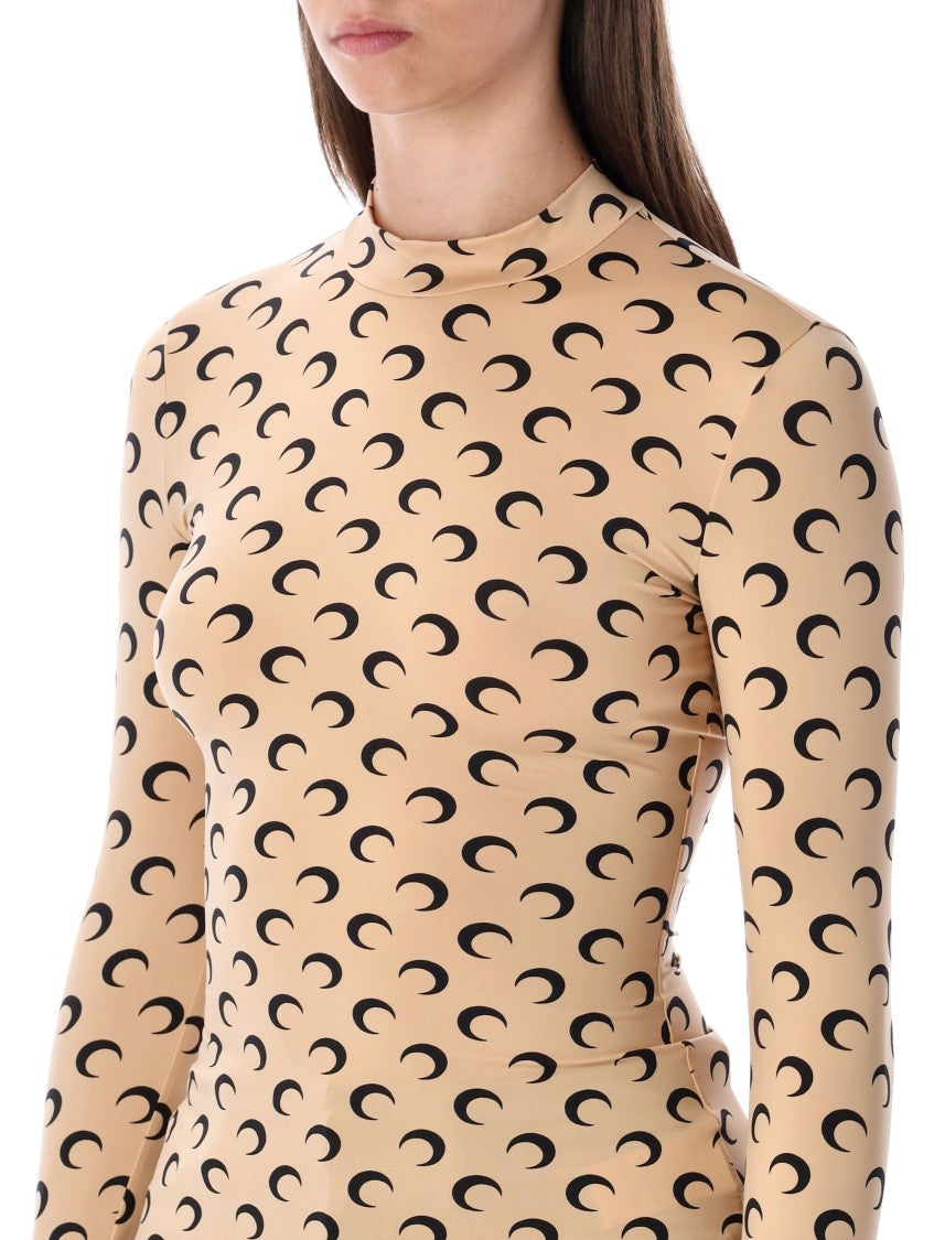 Marine Serre Second Skin High Neck Top Moon