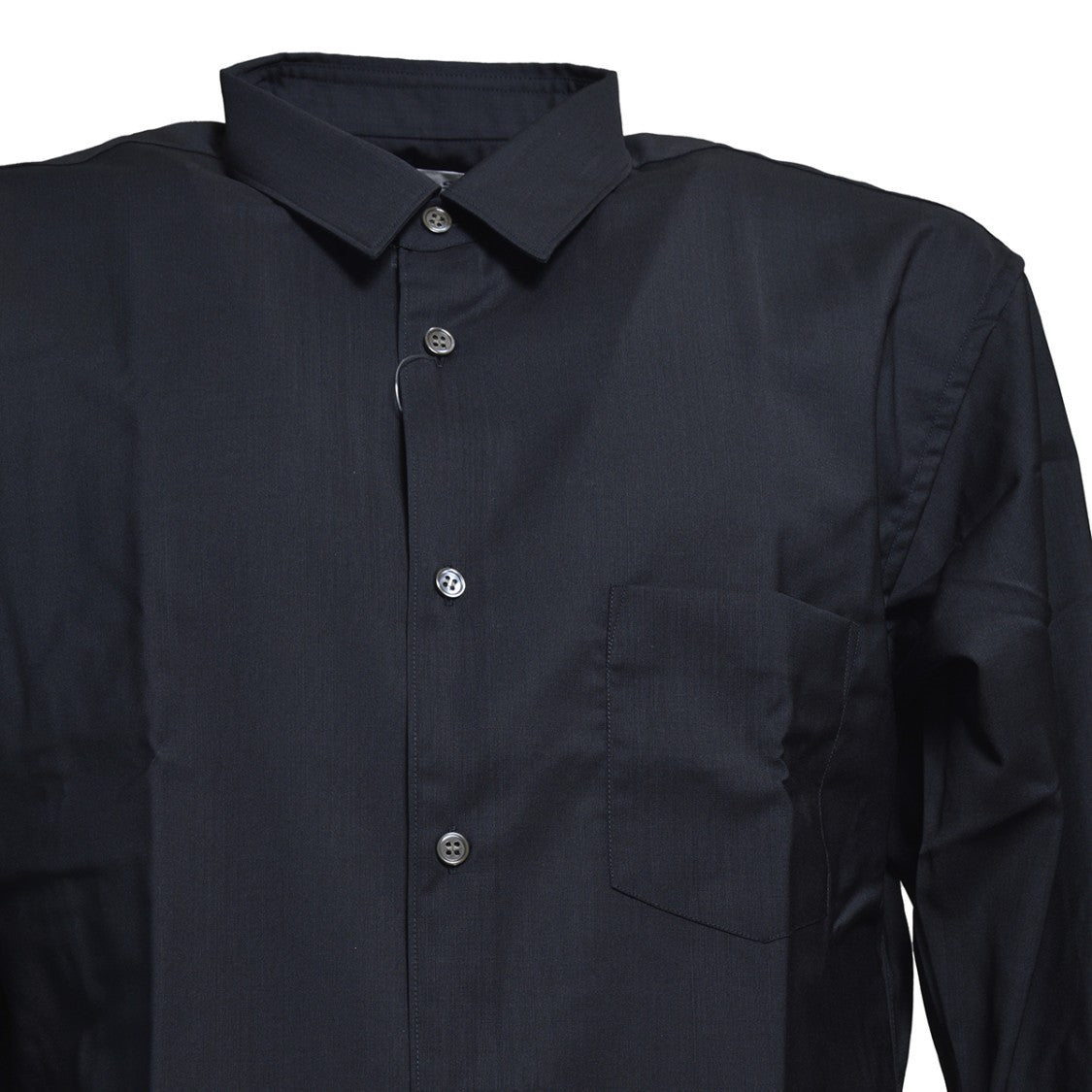 Comme Des Garçons Navy Blue Stretch Cotton Shirt
