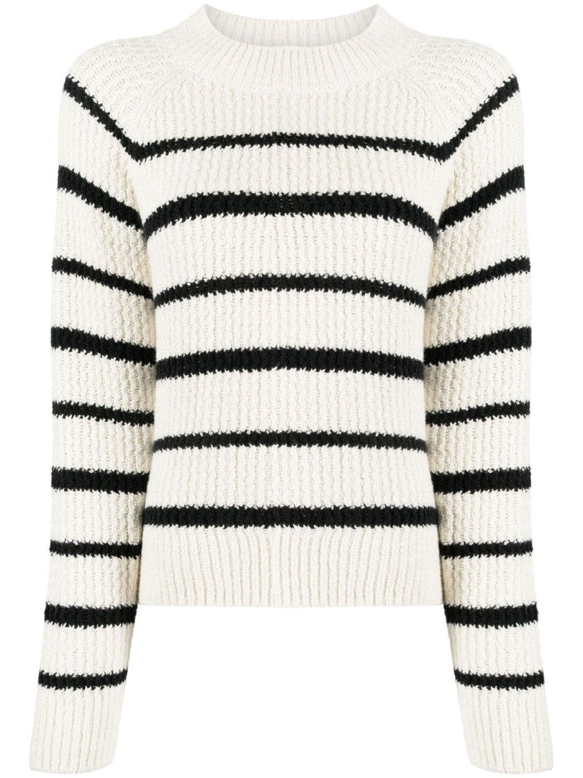 Vince Ribbed Stripe Pullover With Bold Horizontal Pattern