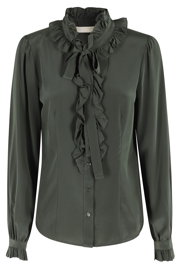Ulla Johnson Catroux Silk Long Sleeve Button Front Blouse