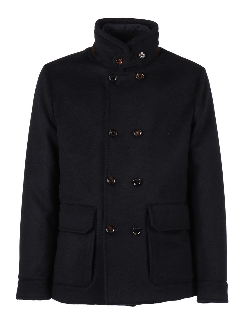 Moorer Tailored Black Jacket With Classic Lapel And Button Closure