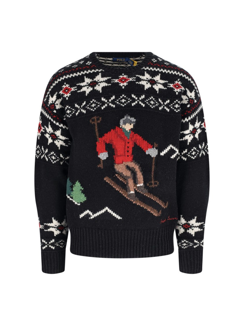Polo Ralph Lauren "Skier" Sweater, In Black Wool