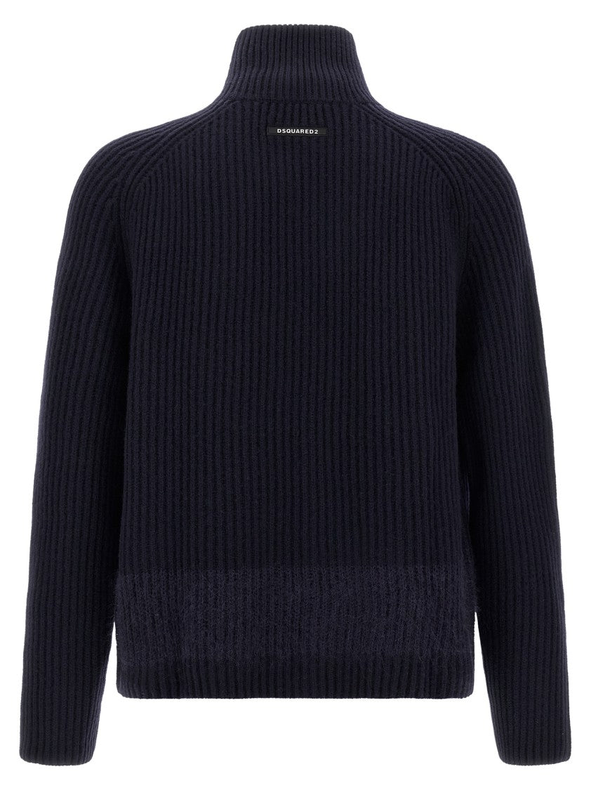 Dsquared2 Carded Wool Insert Cardigan