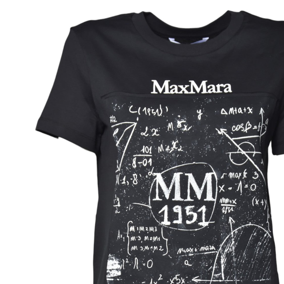 Max Mara Colibri T-Shirt In Black Printed Cotton
