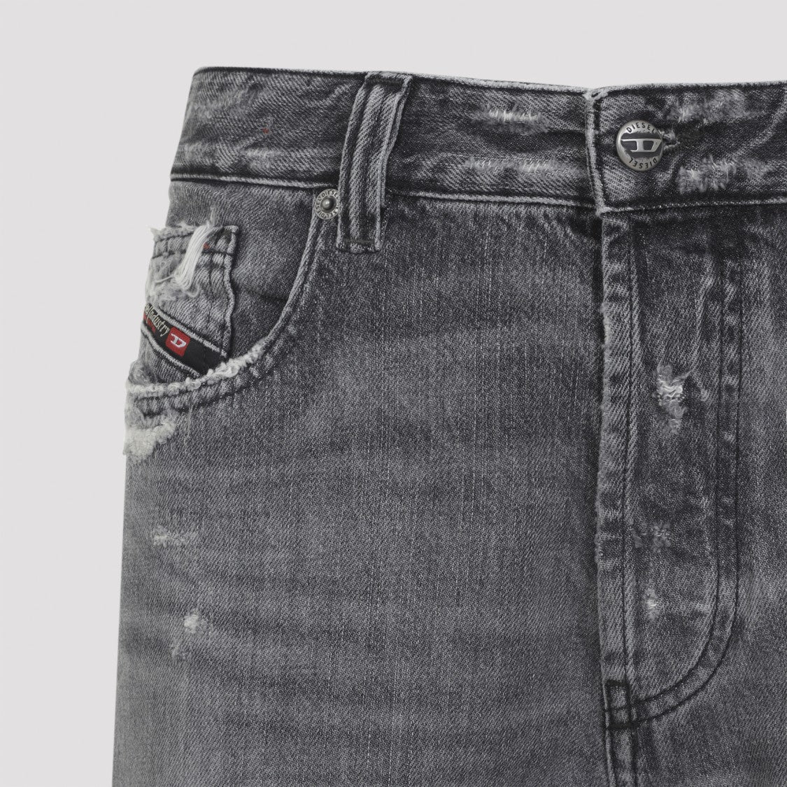 Diesel Faded Grey Distressed Denim Jeans