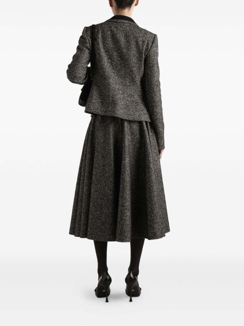 Dolce & Gabbana Structured Mélange Grey Jacket