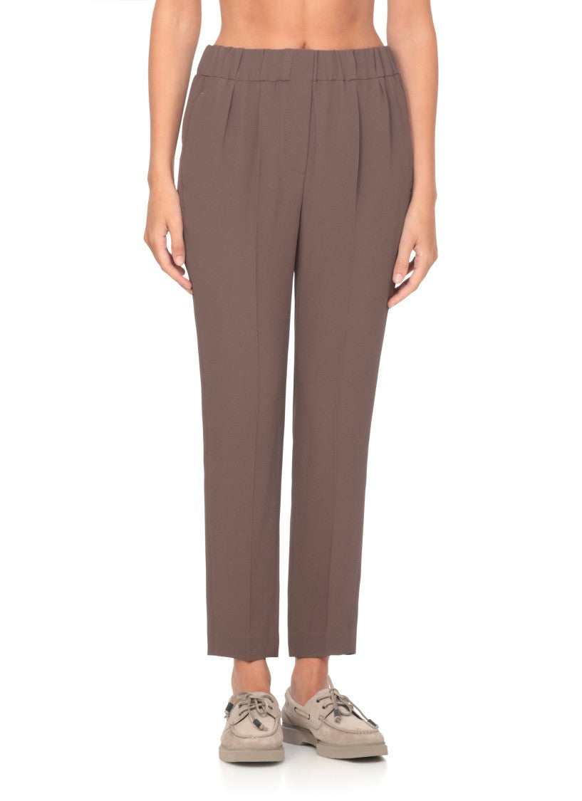 Brunello Cucinelli Brown Silk Blend Pants