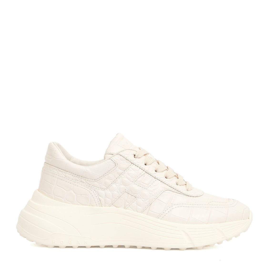Hogan H669 Hi Fi White Coconut Leather Running Sneakers
