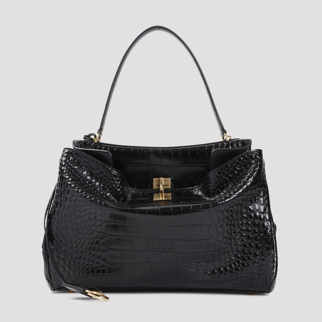 Balenciaga Black Calf Leather Rodeo Top Handle M Handbag