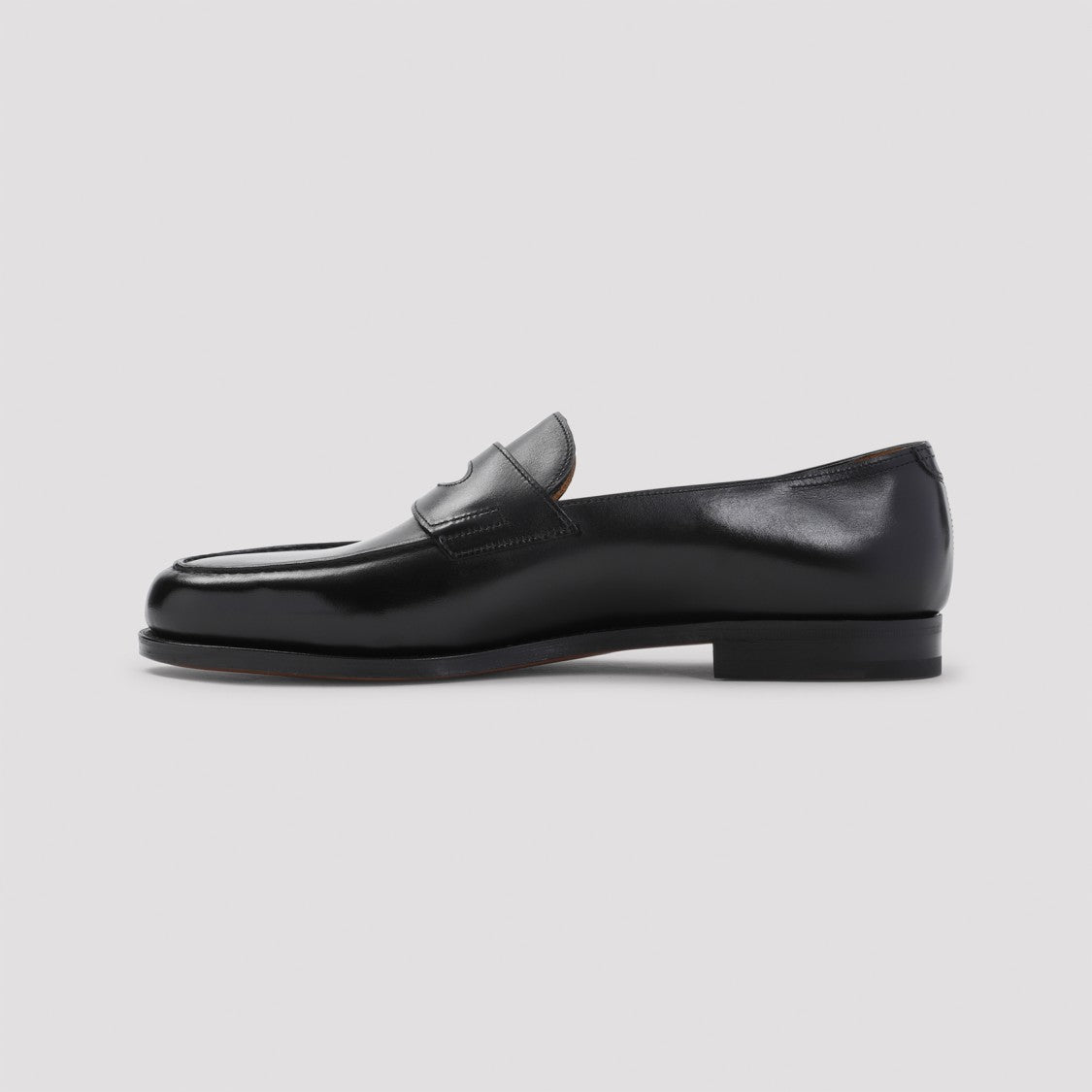 John Lobb Black Leather Loafers