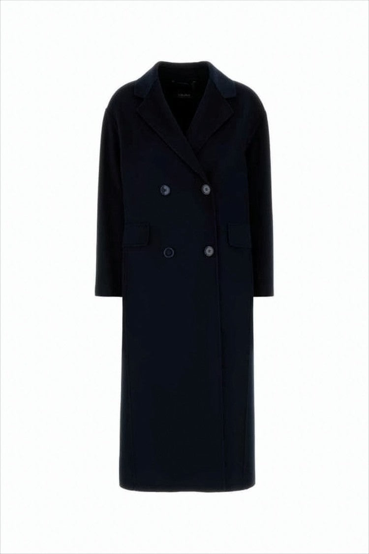 Max Mara Double-Breasted Short Wool Coat With Flap Pockets