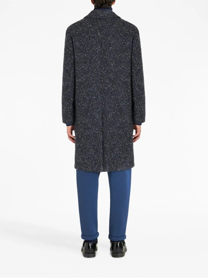 Etro Virgin Wool Coat With Design And Classic Fit