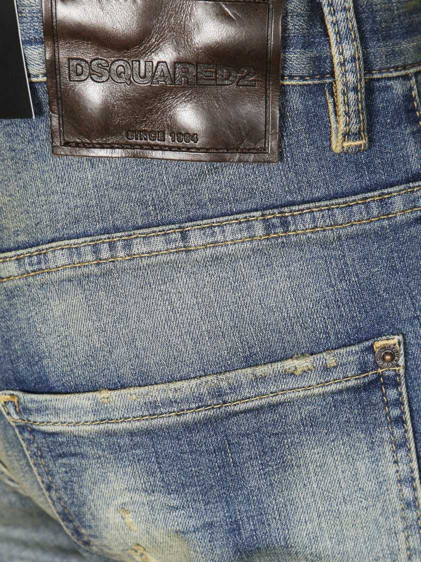 Dsquared2 Medium Blue Straight-Leg Jeans With Traditional Five-Pocket Design