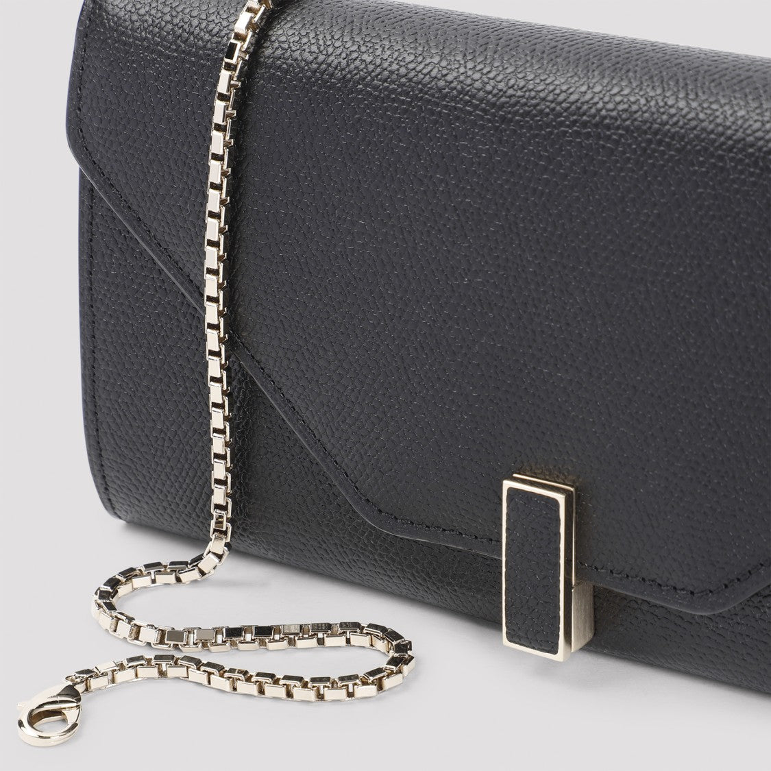 Valextra On Chain Black Calf Leather Wallet