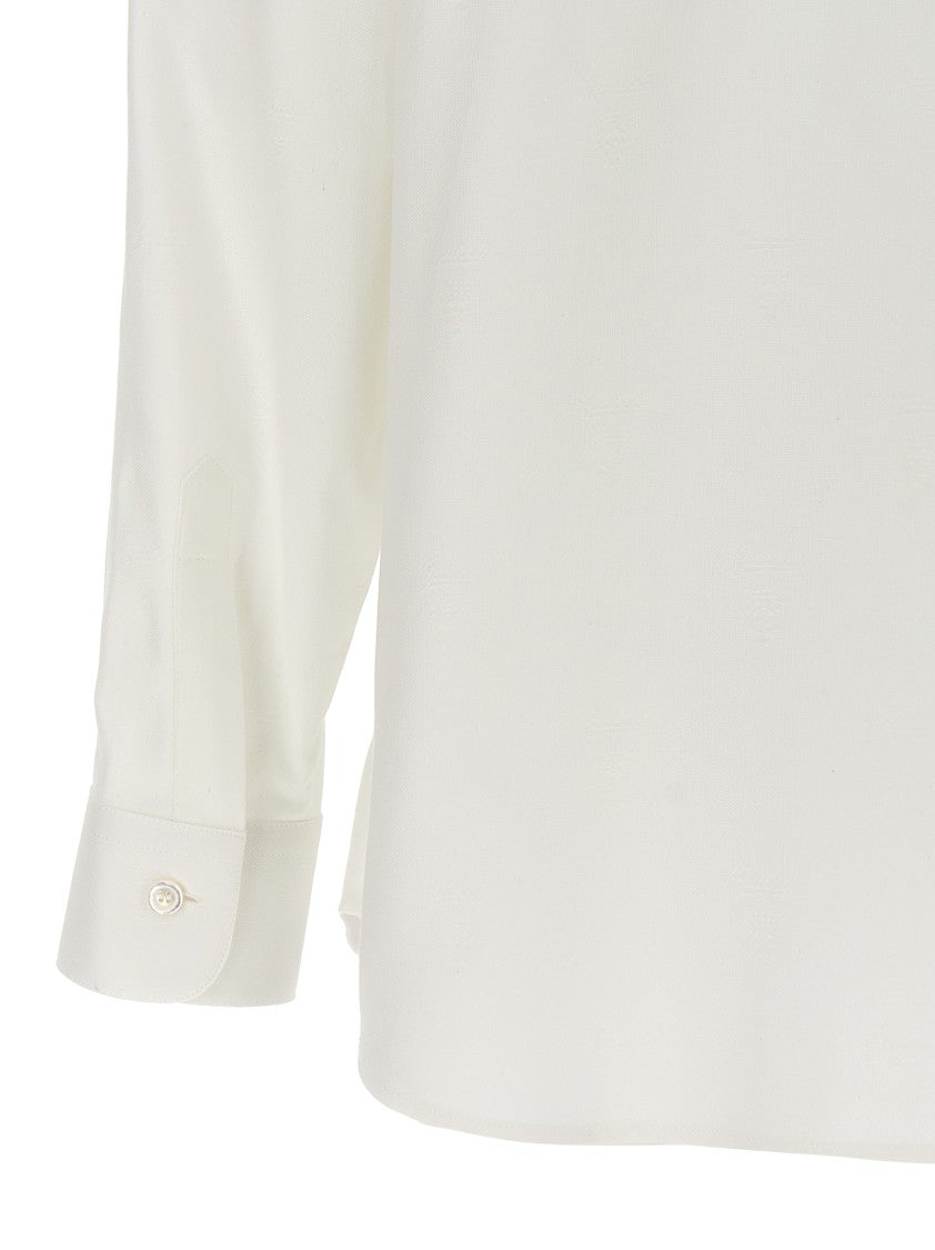 Gucci Tone-On-Tone Logo Oxford Shirt In Cotton