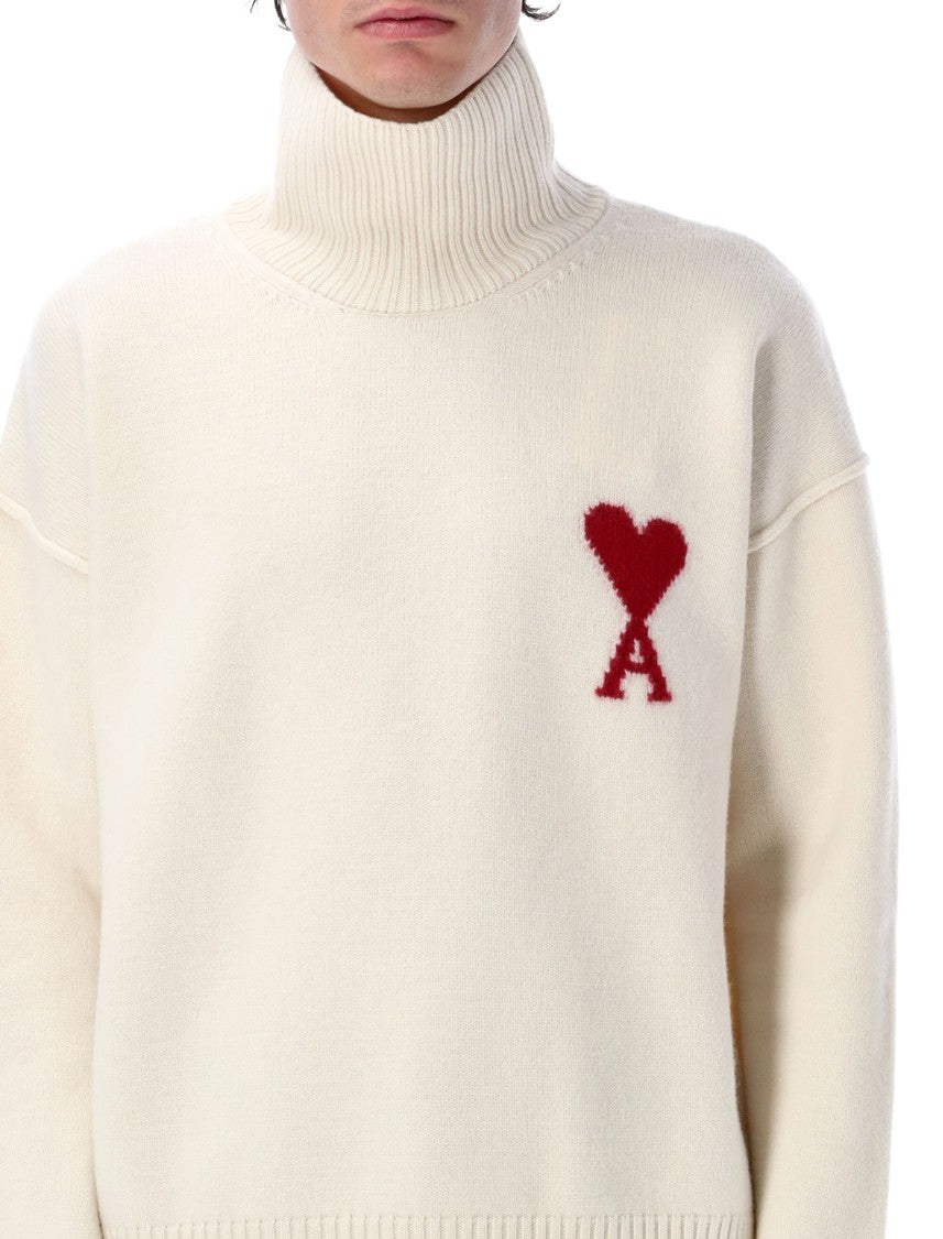 Ami Red Adc High Neck Sweater