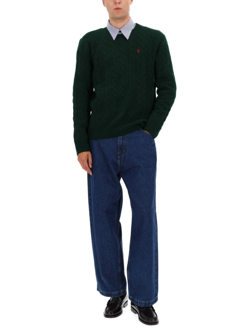 Polo Ralph Lauren Cable-Knit Sweater In Rich Dark Green