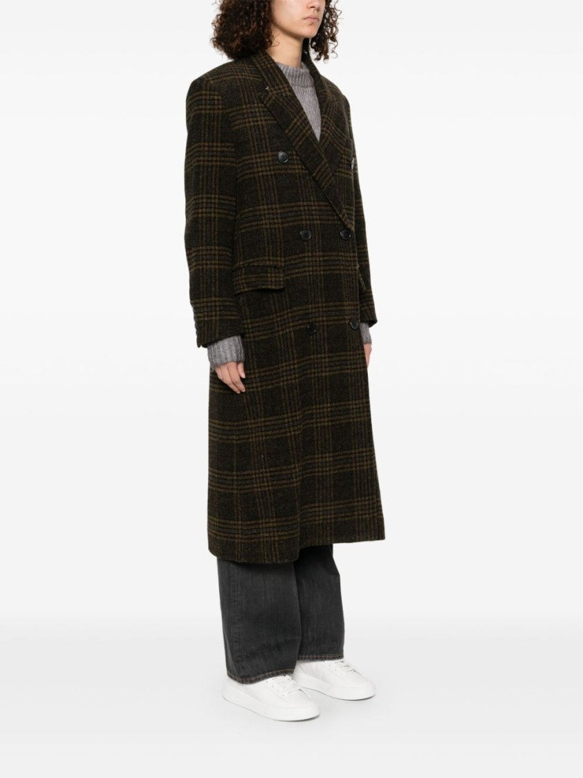 Isabel Marant Étoile Double-Breasted Wool Coat With Plaid Pattern
