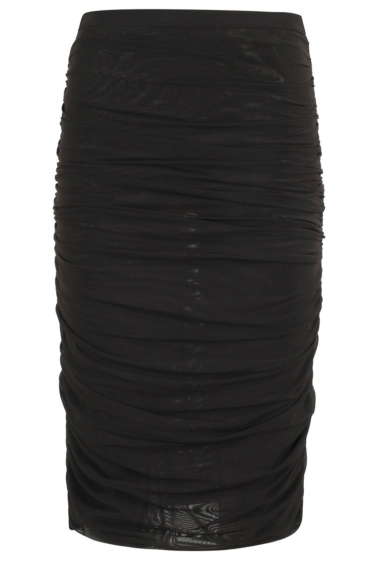 Federica Tosi Draped Tulle Midi Skirt With Side Zipper