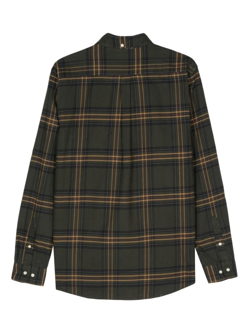 Barbour Green Tartan Flannel Button-Down Shirt