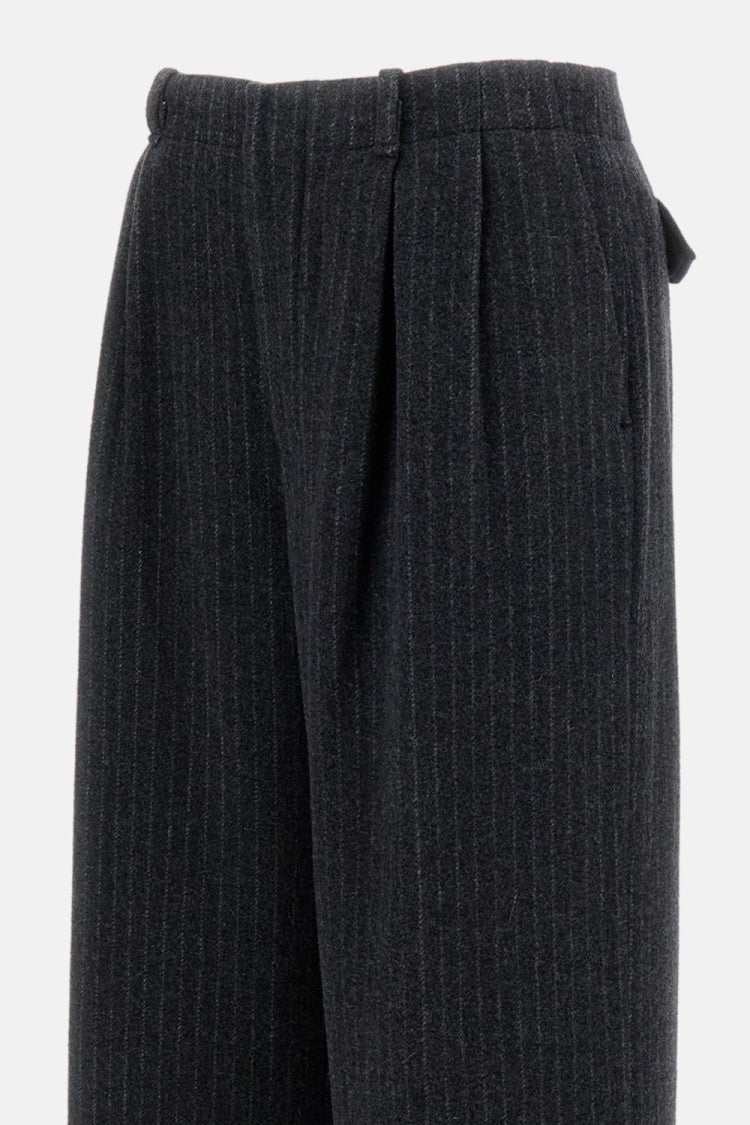 Durazzi Milano Pinstriped Wide-Leg Trousers With Tailored Fit