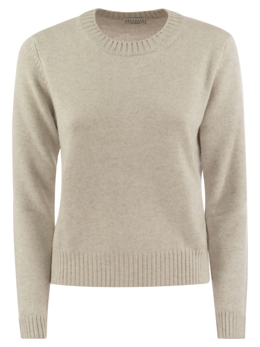 Brunello Cucinelli Cashmere Sweater With Shiny Cuff Details