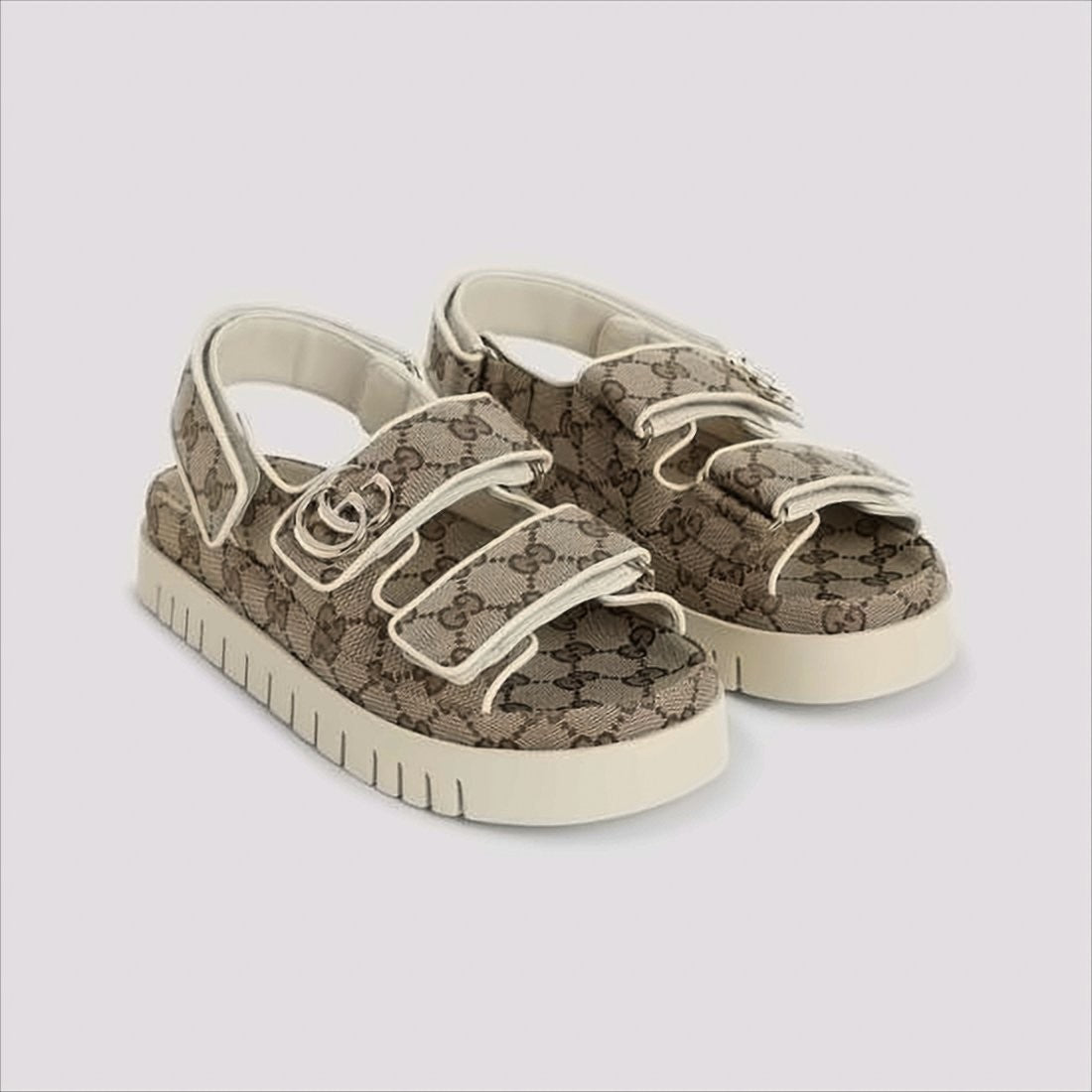 Gucci Canvas Sandals With Signature Monogram