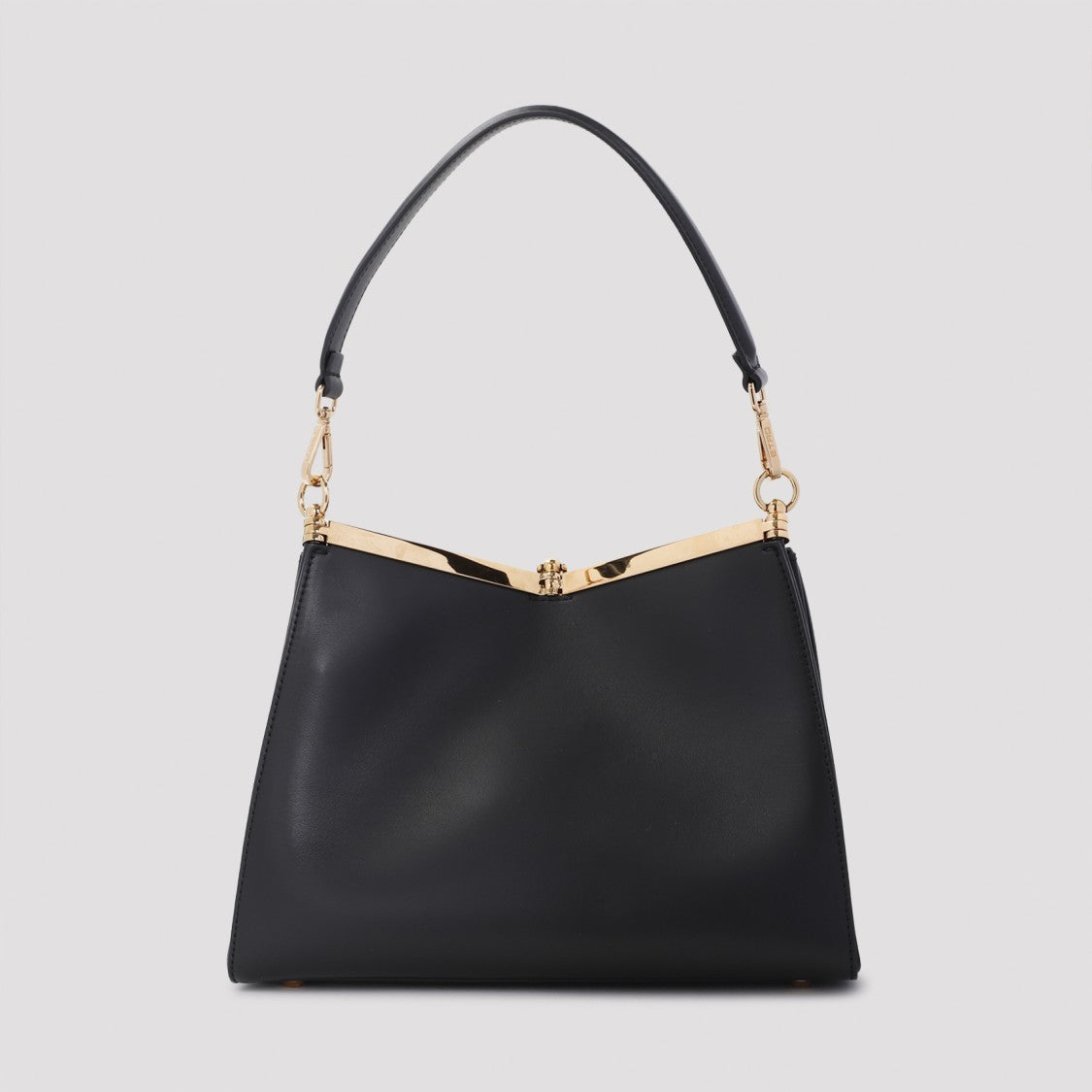 Etro Leather Handbag With Gold Accents And Spacious Design