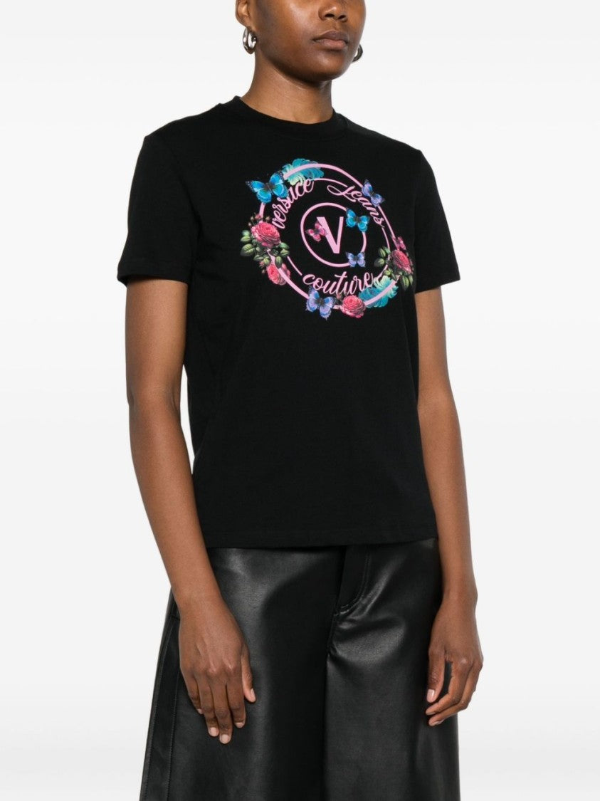 Versace Jeans Couture Graphic Print Black Short-Sleeve T-Shirt