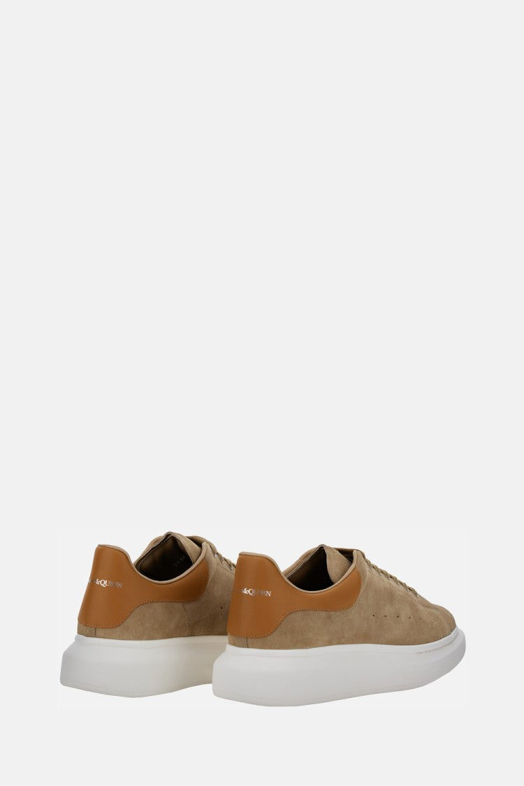 Alexander Mcqueen Beige Suede Sneakers With Oversized Rubber Sole