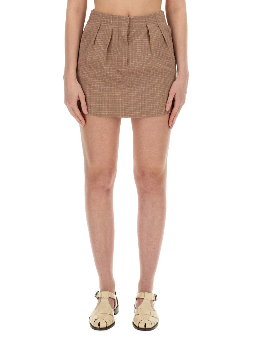 Alysi Classic Check Mini Skirt With Tailored Pleats