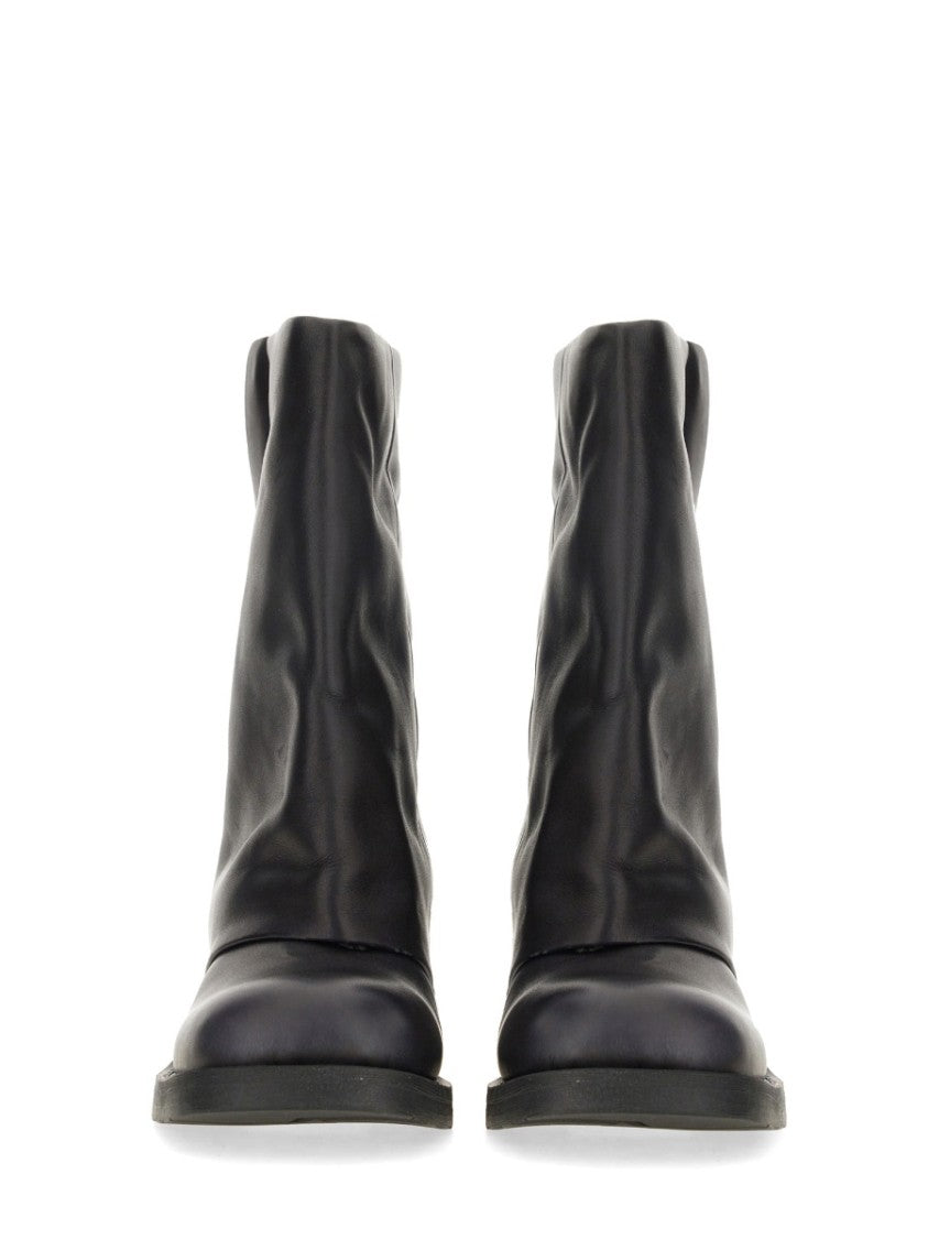 Ash Tijuana Draped Black Calf Leather Ankle Boots