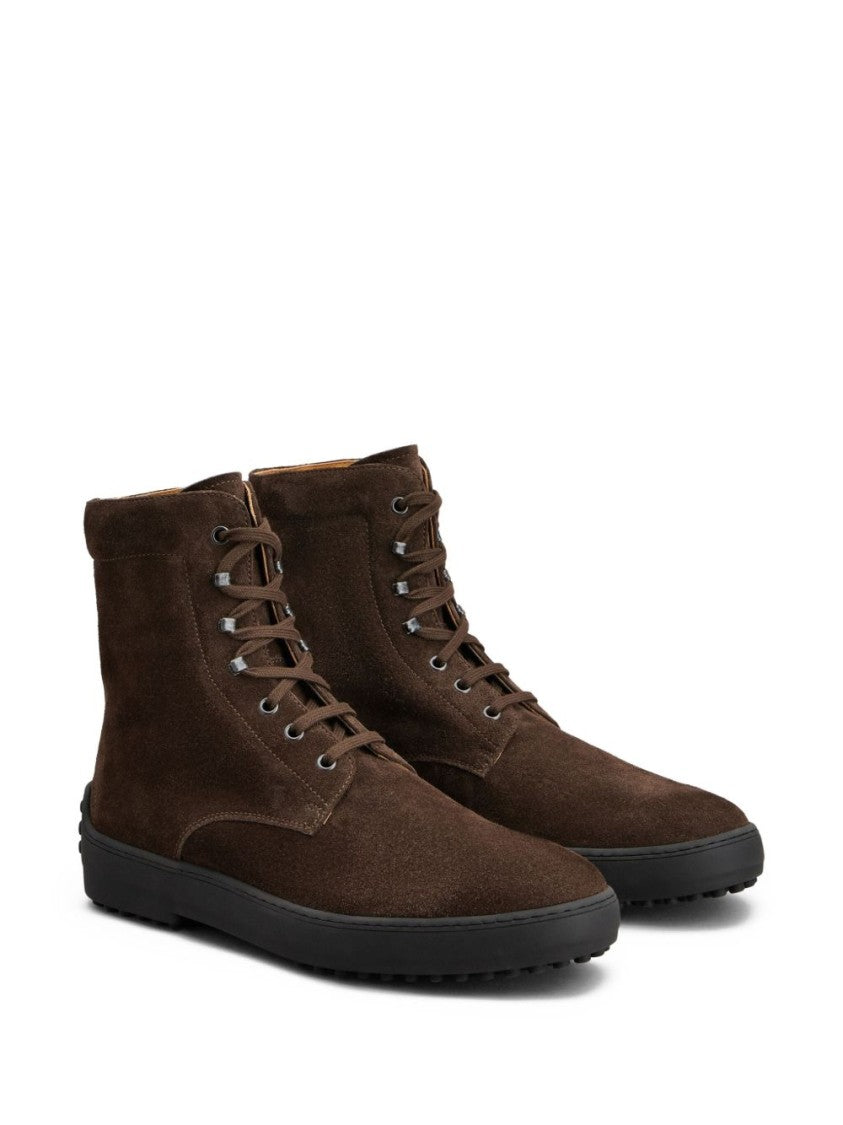 Tod's Brown Suede Flat Shoes