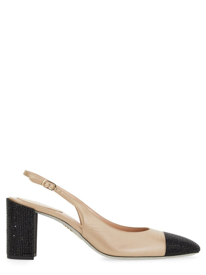 René Caovilla Rhinestone-Embellished Slingback Shoes