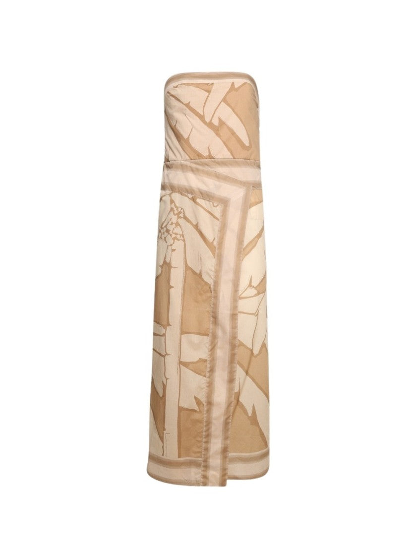 Johanna Ortiz Palms Pontoon Afternoon Ankle Dress Salty Palms Sand