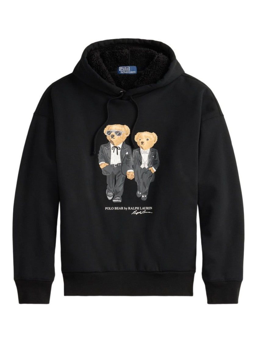 Polo Ralph Lauren Formal Suit Bears Graphic Black Hoodie