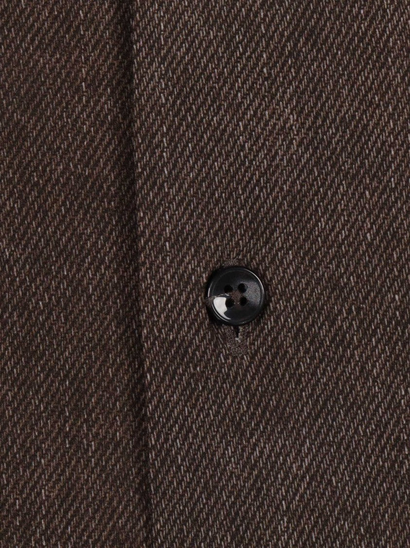 Xacus Textured Brown Casual Shirt With Classic Collar