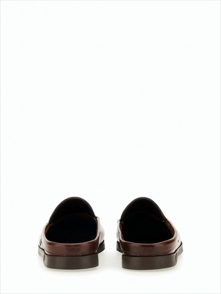Paraboot Polished Calf Leather Slip-On Mules