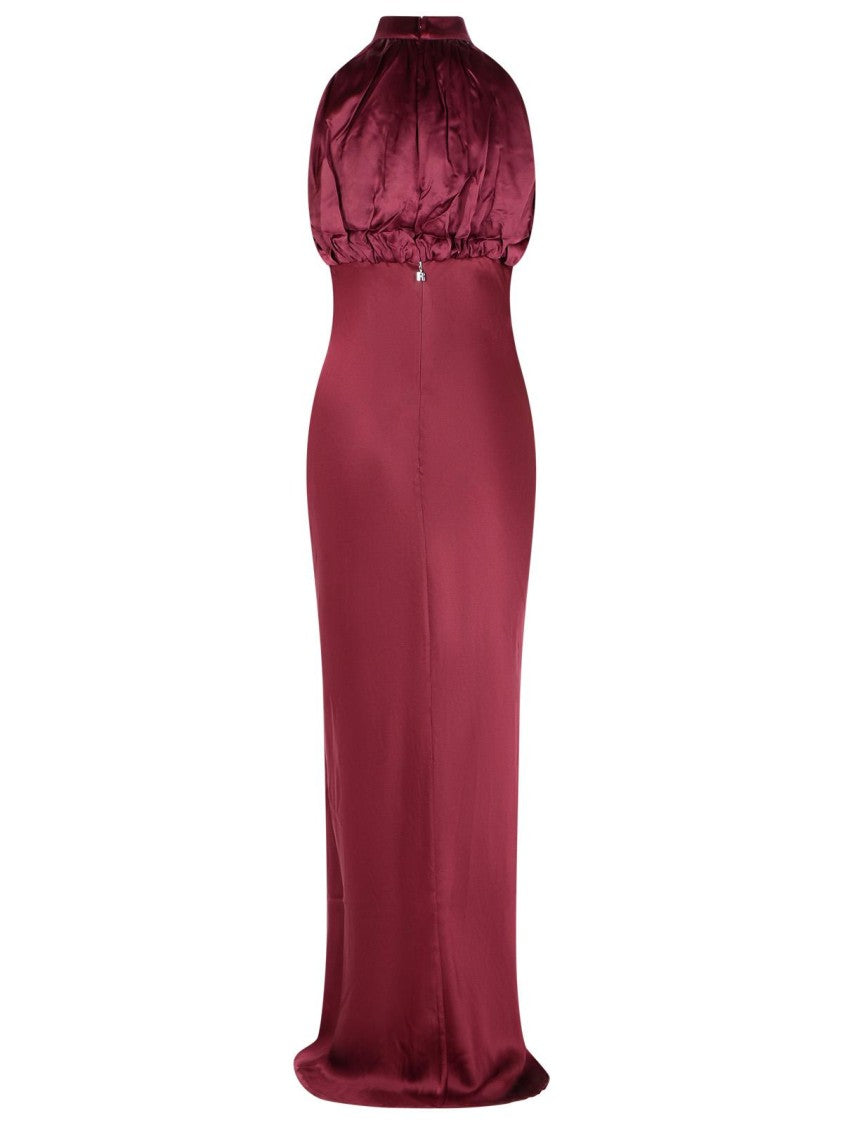 Rotate Kalina' Burgundy Silk Dress