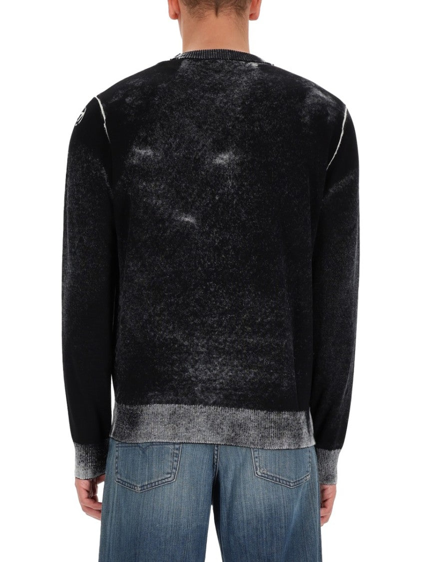 Diesel Washed Black Knit Sweater